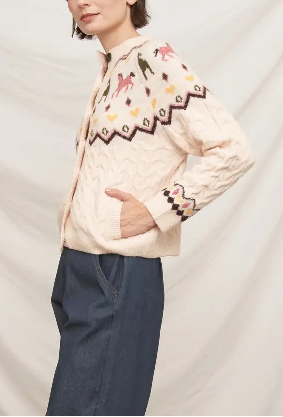 Pink Pony Button Front Cardigan
