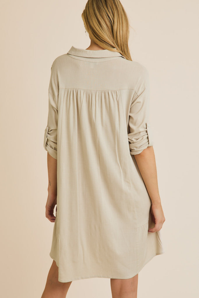 McKenna Button Up Long Sleeve T-Shirt Dress