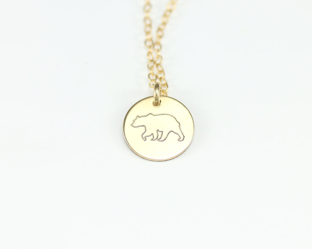 Sloane Bear Disc Necklace