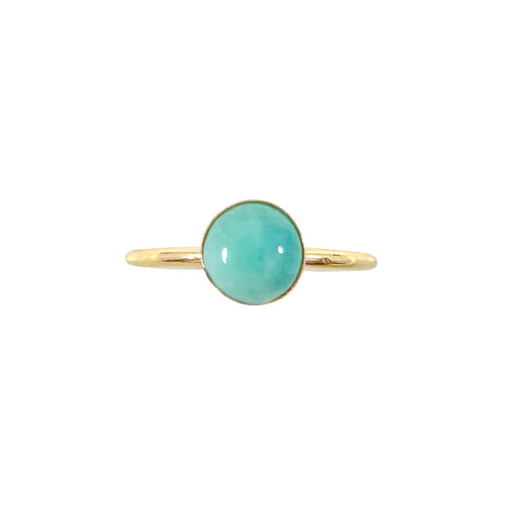 Medium Amazonite Silver Stacking Ring