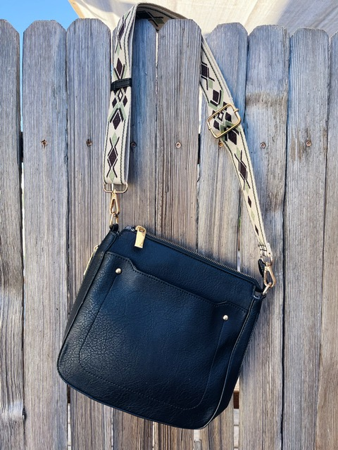Elora Guitar Strap Satchel in Black