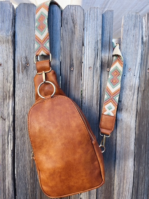 Regina Guitar Strap Sling Bag in Camel