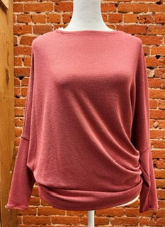 Classic Round Neck Long Sleeve Dolman Top (Assorted Colors)