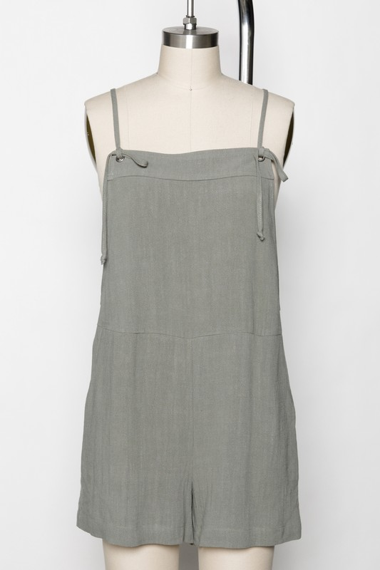 Marceline Spaghetti Strap Romper In Olive