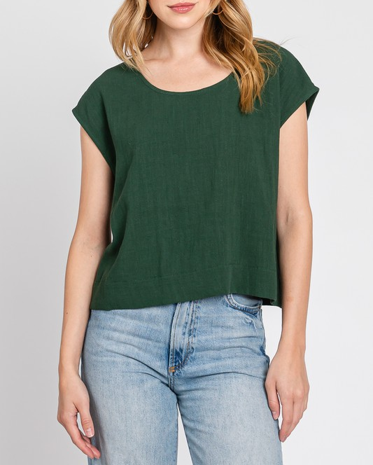 Azra Wide Leg Set With Twin Pockets In Grass Green