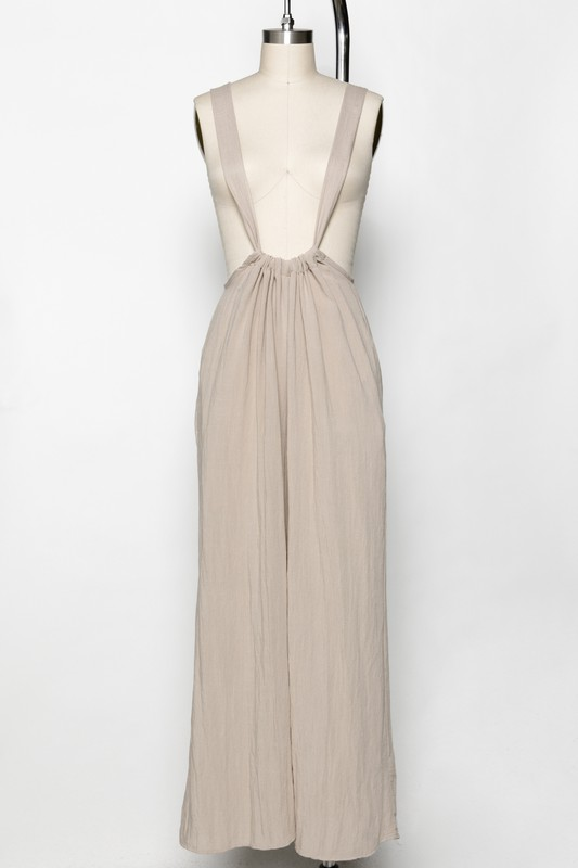 DAY OFF SUSPENDER JUMPSUIT SAND