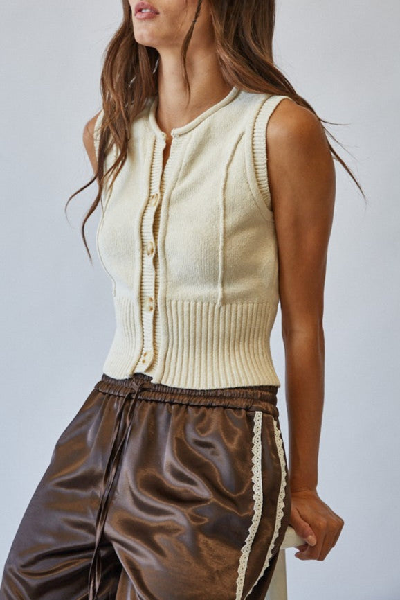 Matilda Rolled Hem Sweater Vest