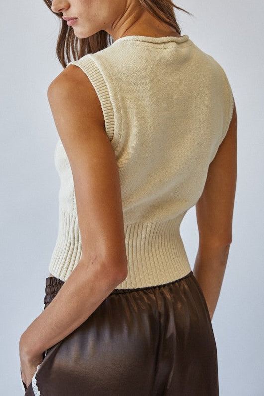 Matilda Rolled Hem Sweater Vest