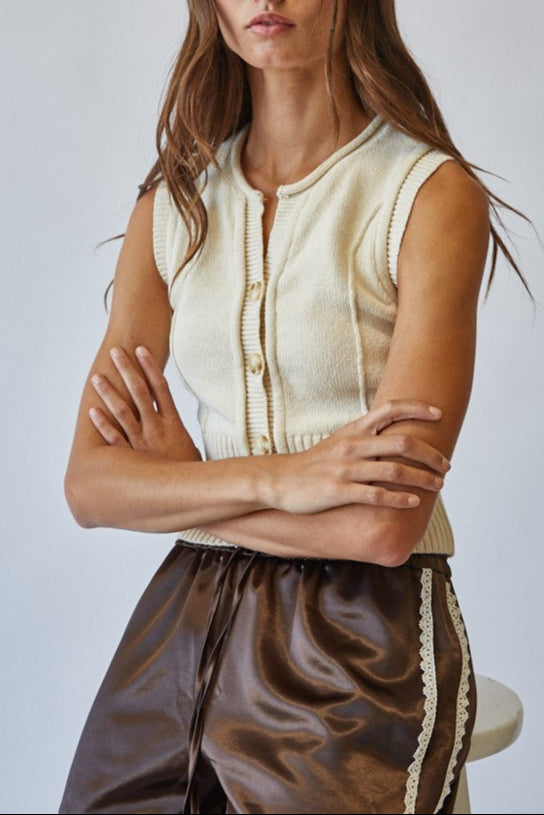 Matilda Rolled Hem Sweater Vest