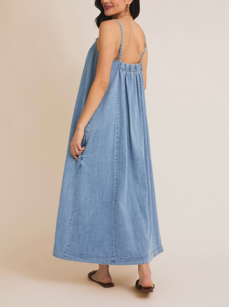 Denim Daze Sleeveless A-Line Maxi Dress