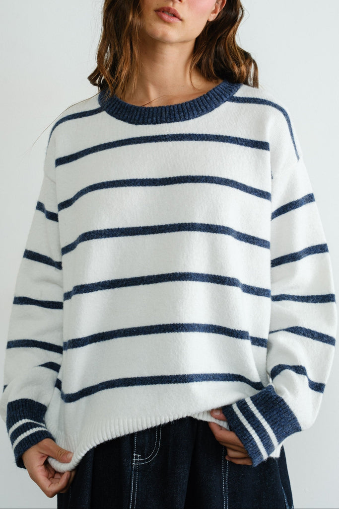 Ocean Mist Striped Sweater