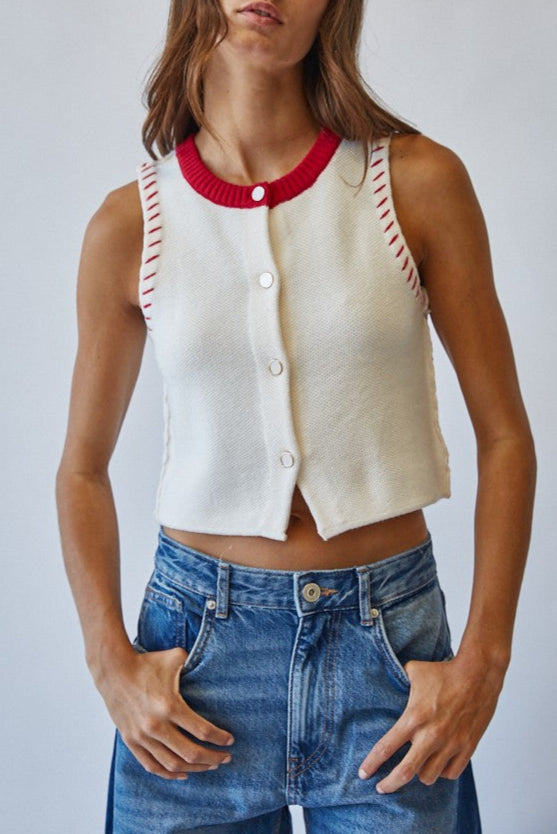 Scarlet Stitch Sweater Vest Top