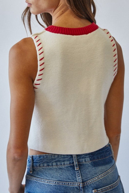 Scarlet Stitch Sweater Vest Top