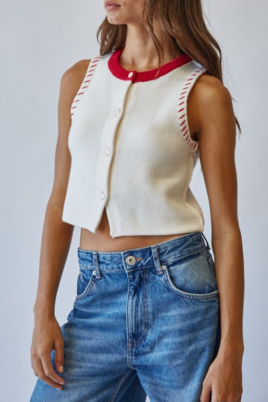 Scarlet Stitch Sweater Vest Top