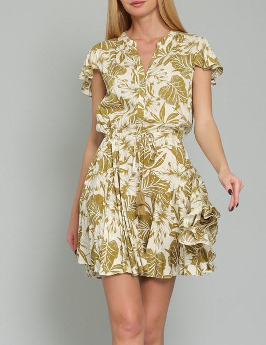 PALM SPRINGS BUTTON UP SHORT SLEEVE DRESS
