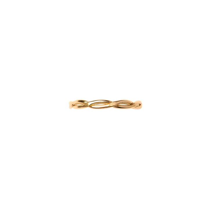 Cable Knit Real Gold Stacking Ring