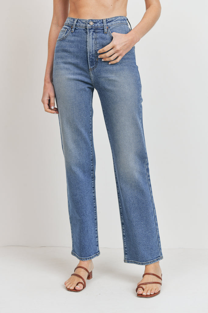The Cool Dad High Rise Medium Wash Straight Leg Jean