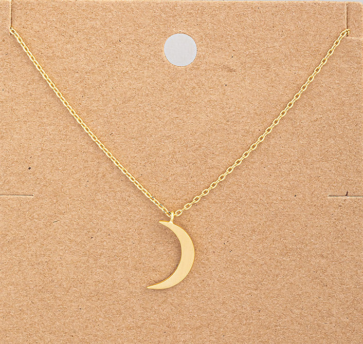 Under The Crescent Moon Dainty Gold Necklace (18K Dipped)