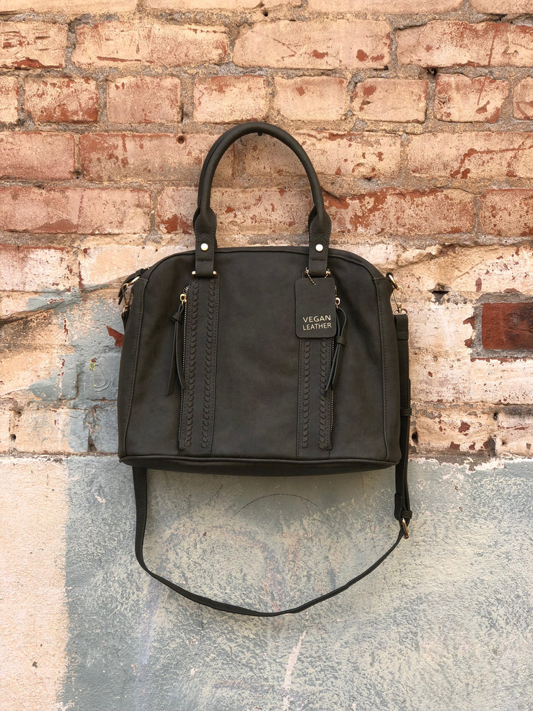 Parker Vegan Leather Handbag In Olive