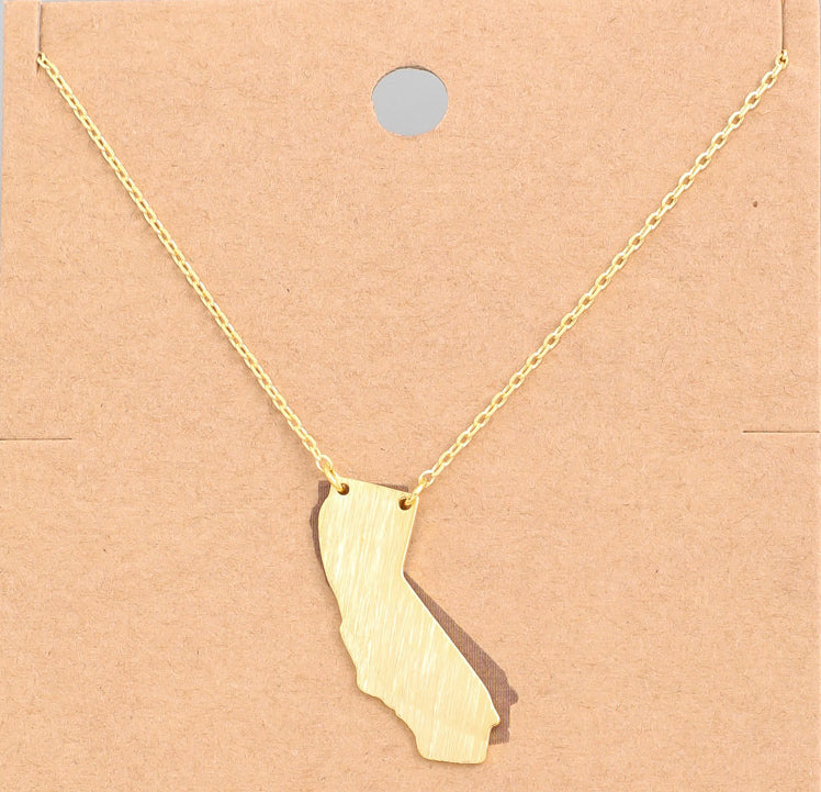 California Golden State Shape Necklace (Assorted Colors)