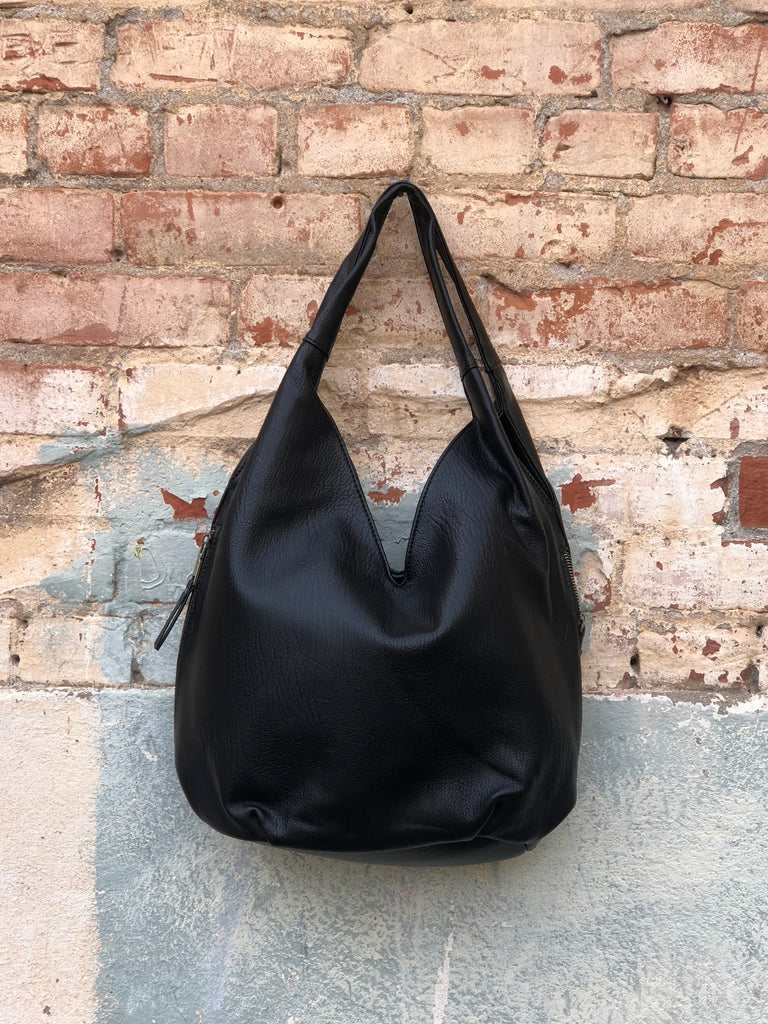 Wren Vegan Leather Handbag In Black