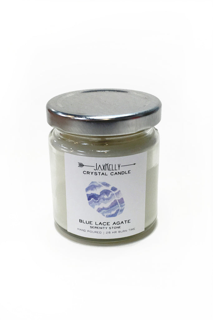 Crystal Candle: Blue Lace Agate