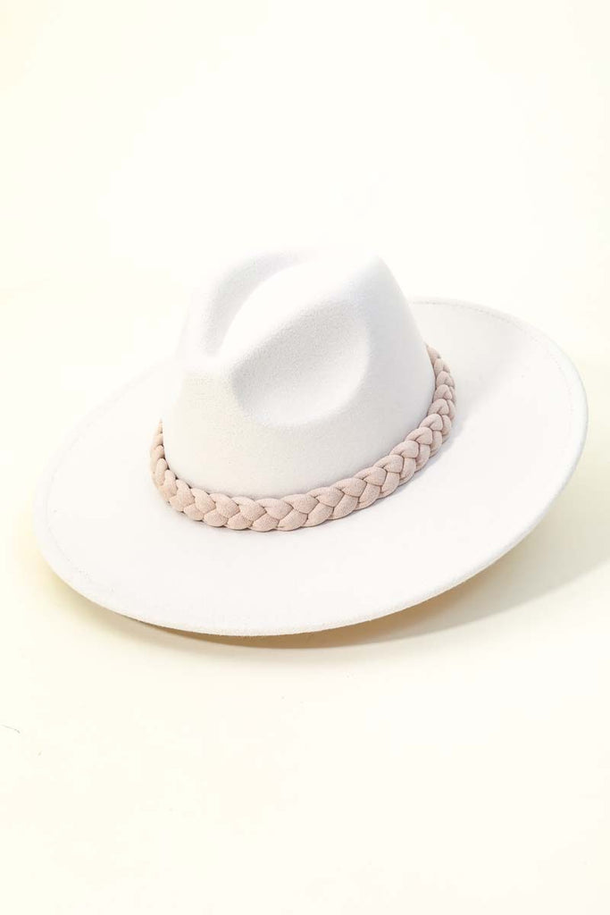 Head Over Heels Braided Brim Detailing Hat In Ivory