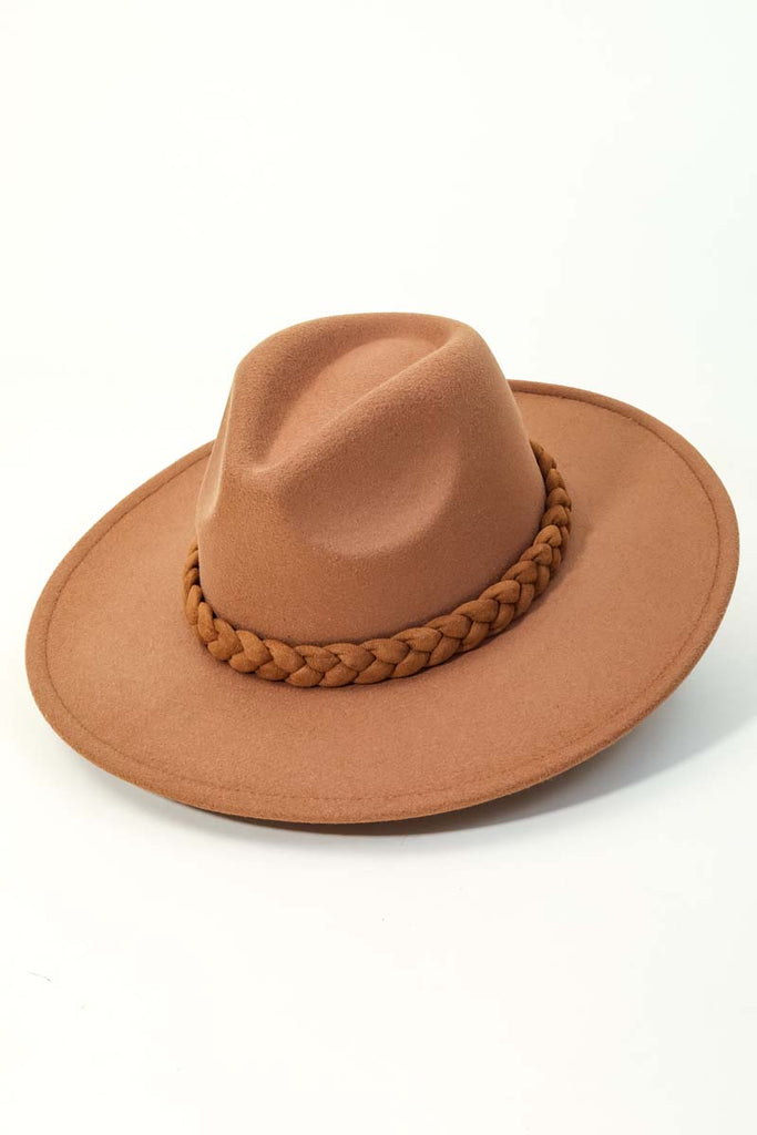 Head Over Heels Braided Brim Detailing Hat In Camel