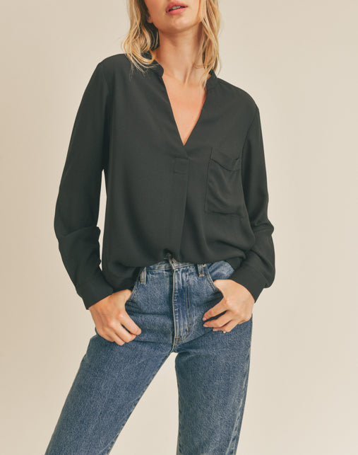 Alice Black Long Sleeve Top