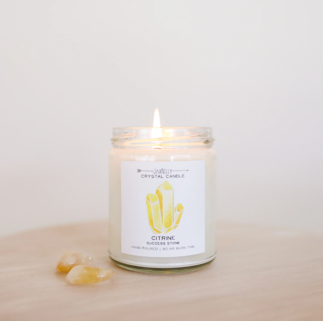 Citrine Crystal Candle - Success