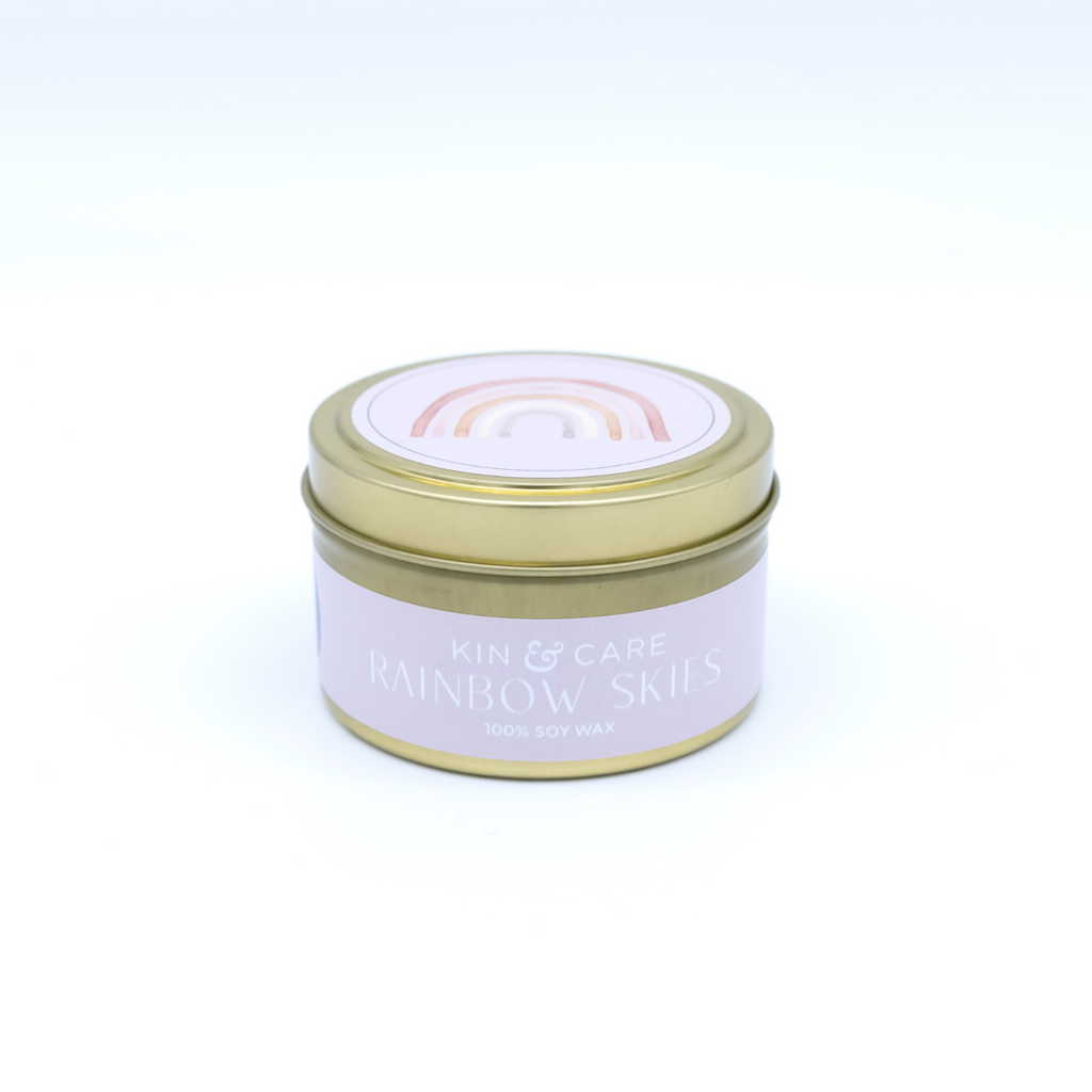 Rainbow Skies Tin Candle