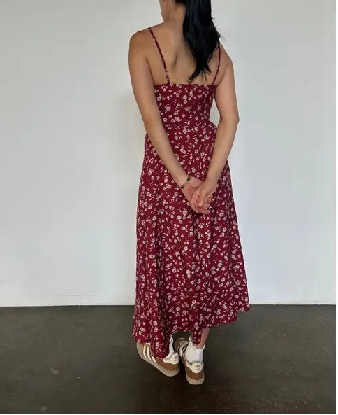 Scarlet Bloom Maxi Dress