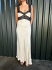 Velvet Kiss Lace Satin Maxi Dress