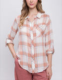 Jane Button Down Flannel Top (Assorted Colors)