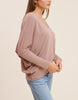 24/7 Softest V Neck Dolman Long Sleeve Top In Mauve