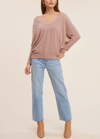 Mila Square Neck Ribbed Sweater Top Ivory