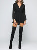 Eleanor Chiffon Long Sleeve Ballerina Romper in Black