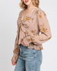 Sheer Bliss Floral Chiffon Long Sleeve Blouse