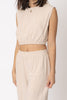 Itzel Linen Sleeveless Cropped Top And Pant Set In Natural