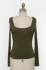 Skylar Square Neck Double Layer Comfy Long Sleeve Top (Assorted Colors)