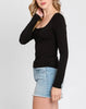 Skylar Square Neck Double Layer Comfy Long Sleeve Top (Assorted Colors)