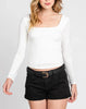 Skylar Square Neck Double Layer Comfy Long Sleeve Top (Assorted Colors)