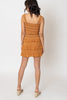 Ruffle It Up Shirred Cropped Tank And Skirt Set In Dusty Orange