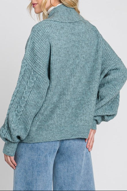 Cabin Blue Collared Cardigan