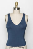 The Madison Best Selling Double Layer Ultra Soft V Neck Crop (Various Colors)