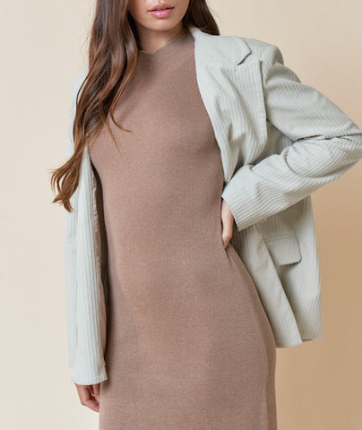 Style Boss Linen Button Front Blazer (Available in Black & Khaki)