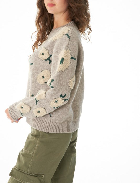 Wild Thing Pullover Sweater with Floral Print