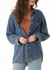 Demi Denim Oversized Button Up Shirt Dark Washed
