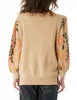 Desert Rose Multicolor Pullover Sweater with Puffed Sleeves