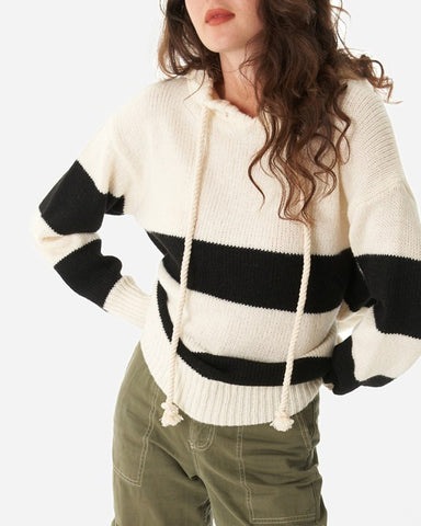 Nadia Long Sleeve Knit Sweater Top in Cream
